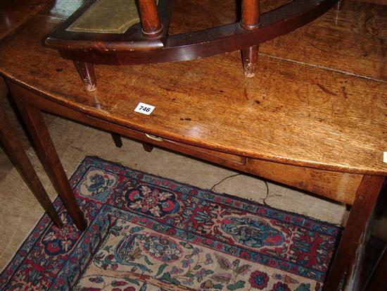 Oak bow front side table